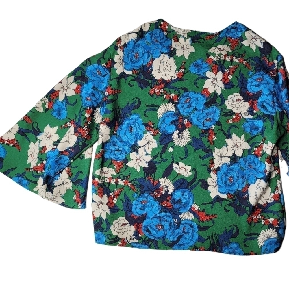 Zara Floral Kimono Sleeve Blouse XS - Picture 5 of 9